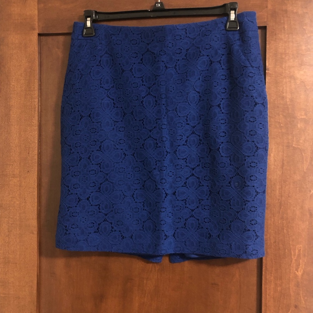 The Limited Royal Blue Lace Pencil Skirt